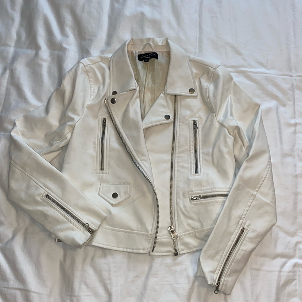 White Faux Leather Jacket